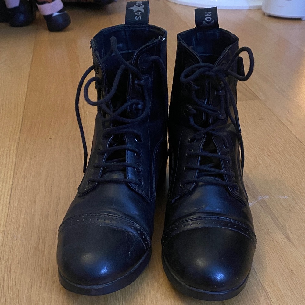 Black Lace-Up Horse Riding Paddock Boots